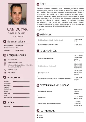 Hasta Bakıcı Cv Örnekleri cv indir